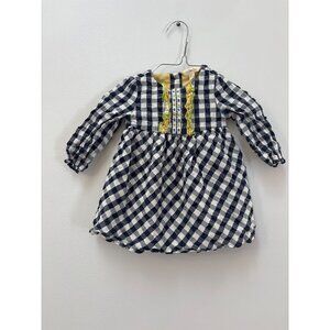 Matilda Jane Baby Girls Gingham Long-Sleeve Dress 6-12M Yellow Embroidery Cotton